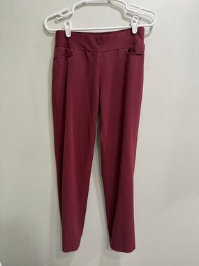 Women's Burgundy Straight Leg Pull-On Pants